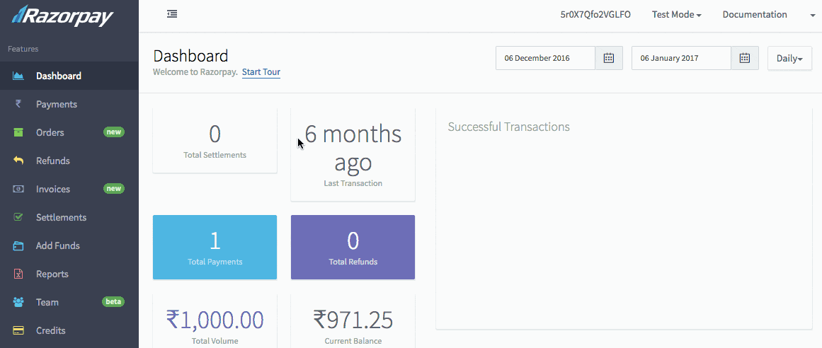 إعدادات Razorpay