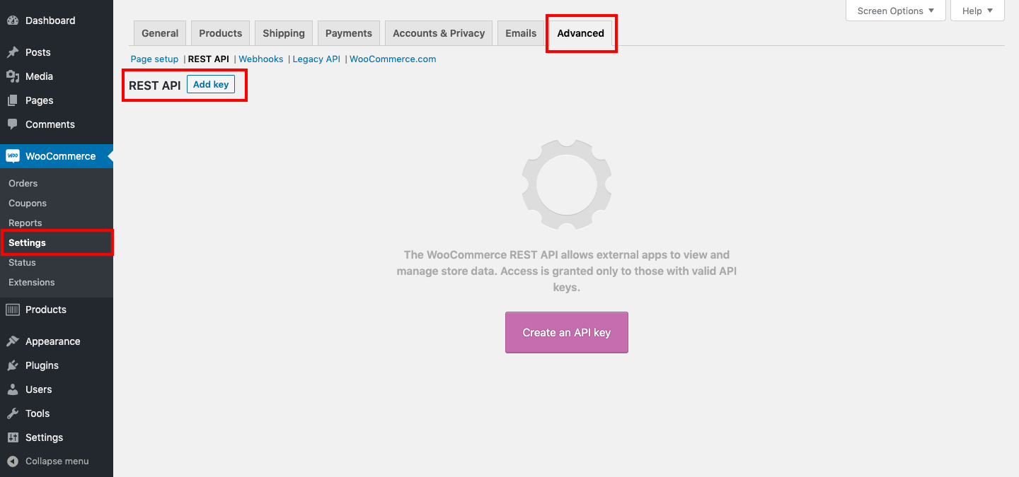 واجهة برمجة تطبيقات Woocommerce