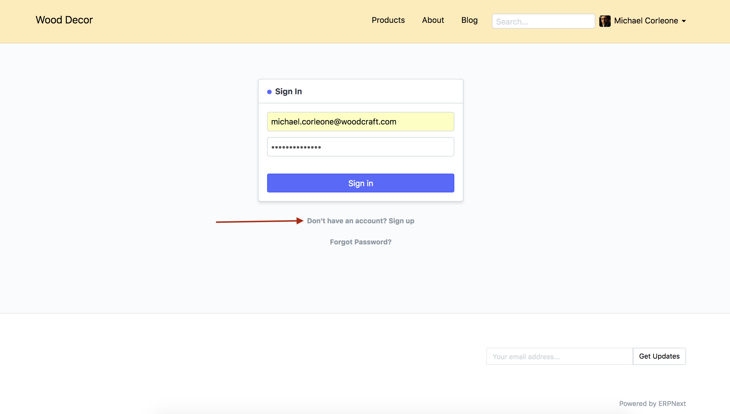 الاشتراك في موقع الويب